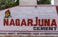 Wall painted ad for Nagarjuna Cement, Kaddirampura, Karnataka, India