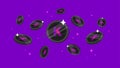 Kadena KDA coins falling from the sky. KDA cryptocurrency concept banner background