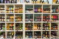 Various bottles of beer on display at the Kaufhaus des Westens