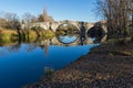 Kadin most - a 15th-century stone arch bridge over the Struma River at Nevestino, Bulgaria Royalty Free Stock Photo