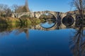 Kadin most - a 15th-century stone arch bridge over the Struma River at Nevestino, Bulgaria Royalty Free Stock Photo