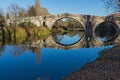 Kadin most - a 15th-century stone arch bridge over the Struma River at Nevestino, Bulgaria Royalty Free Stock Photo