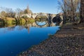 Kadin most - a 15th-century stone arch bridge over the Struma River at Nevestino, Bulgaria Royalty Free Stock Photo