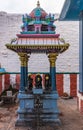 Navagraha statues under baldachin, Kadirampura, Karnataka, India