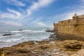 Kadiz sea front view, San Sebastian fortress, Spain