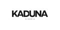 Kaduna in the Nigeria emblem. The design features a geometric style, vector illustration with bold typography in a modern font.