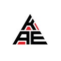 KAE triangle letter logo design with triangle shape. KAE triangle logo design monogram. KAE triangle vector logo template with red Royalty Free Stock Photo