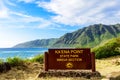 KAENA Point State Park Sign in Hawaii USA. Royalty Free Stock Photo