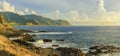 Kaena Point State Park at sunset, Oahu, Hawaii, USA Royalty Free Stock Photo