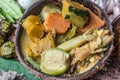 Kaeng Koey Pla is a southern Thai dish made from fish with curry paste and vegetables