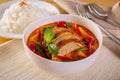 Kaeng Pled Ped Yang Roasted Duck in Red Curry Royalty Free Stock Photo