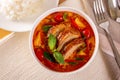 Kaeng Pled Ped Yang Roasted Duck in Red Curry Royalty Free Stock Photo