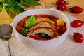 Kaeng Pled Ped Yang Roasted Duck in Red Curry Royalty Free Stock Photo