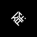 KAF letter logo design on black background. KAF creative initials letter logo concept. KAF letter design Royalty Free Stock Photo
