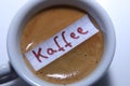 Kaffee word in German for Coffee in English Royalty Free Stock Photo