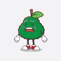 Kaffir Lime cartoon mascot character with crying expression