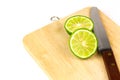 Kaffir lime fruit or Bergamot cut in half Royalty Free Stock Photo