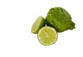 Kaffir Lime isolated on white background Royalty Free Stock Photo