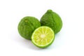 Kaffir lime isolated on white makrut lime Mauritius papeda Royalty Free Stock Photo