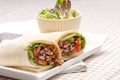 Kafta shawarma chicken pita wrap roll sandwich Royalty Free Stock Photo