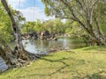 Kafwala rapids rocky section of kafue river in the national park in zambia Royalty Free Stock Photo