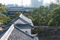 Beautiful scenic view from The Ushitora yagura at Takamatsu Castle Tamamo Park in Takamatsu, Royalty Free Stock Photo