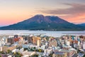 Kagoshima, Japan skyline with Sakurajima Volcano