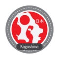 Kagoshima map. Vector illustration decorative design