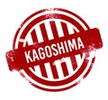 Kagoshima - Red grunge button, stamp