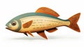 Energy-filled Wooden Fish Illustration Blending Mexican And American Cultures