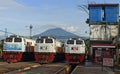 KAI Locomotive with arjuna mountain Royalty Free Stock Photo