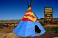 NATIVE AMERICAN TIPIS AT DOUBLE EAGLE TRADEING CO Royalty Free Stock Photo