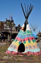 NATIVE AMERICAN TIPIS AT DOUBLE EAGLE TRADEING CO Royalty Free Stock Photo