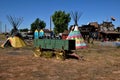 NATIVE AMERICAN TIPIS AT DOUBLE EAGLE TRADEING CO Royalty Free Stock Photo