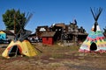 NATIVE AMERICAN TIPIS AT DOUBLE EAGLE TRADEING CO Royalty Free Stock Photo