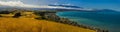 Panorama of sea bar & mountains in Kaikoura