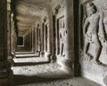 The Kailasa or Kailasanatha temple is one of the largest rock-cut ancient Hindu temples, Cave 16 Ellora, India Royalty Free Stock Photo