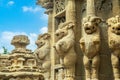 Kailasanathar temple ancient idol statues decoration, Kanchipuram, Tondaimandalam region, Tamil Nadu, South India