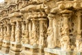 Kailasanathar temple ancient idol statues decoration, Kanchipuram, Tondaimandalam region, Tamil Nadu, South India