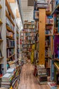 Kailua, Hawaii/USA- Dec. 30, 2019: Piles of used books for sale in a used bookstore in Kailua, Hawaii Royalty Free Stock Photo