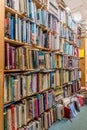 Kailua, Hawaii/USA- Dec. 30, 2019: Piles of used books for sale in a used bookstore in Kailua, Hawaii Royalty Free Stock Photo