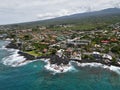 Kailua-Kona Big Island Hawaii Tropical Aerial Coast Royalty Free Stock Photo