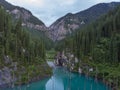 Kaindy Lake in Kazakhstan Known Also as Birch Tree Lake or Underwater Forest.