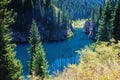 Kaindy Lake in Tien Shan mountain, Kazakhstan. Royalty Free Stock Photo