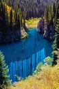 Kaindy Lake in Tien Shan mountain, Kazakhstan.