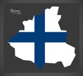 Kainuu map of Finland with Finnish national flag illustration Royalty Free Stock Photo