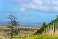 Kaipara rural landscape and outlook to distant harbour Royalty Free Stock Photo