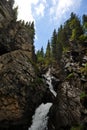 Kairak waterfall. Mountainous area near the city of Almaty