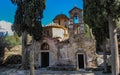 The Kaisariani Monastery an Eastern Orthodox holy place built on the north side of Mount Hymettus, near Athens, Greece Royalty Free Stock Photo