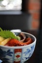 Kaisen don , seafood rice bowl Japanese food